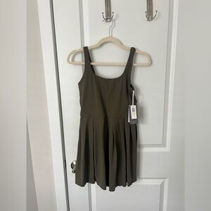 Z supply pleated exercise dress with built in biker shorts